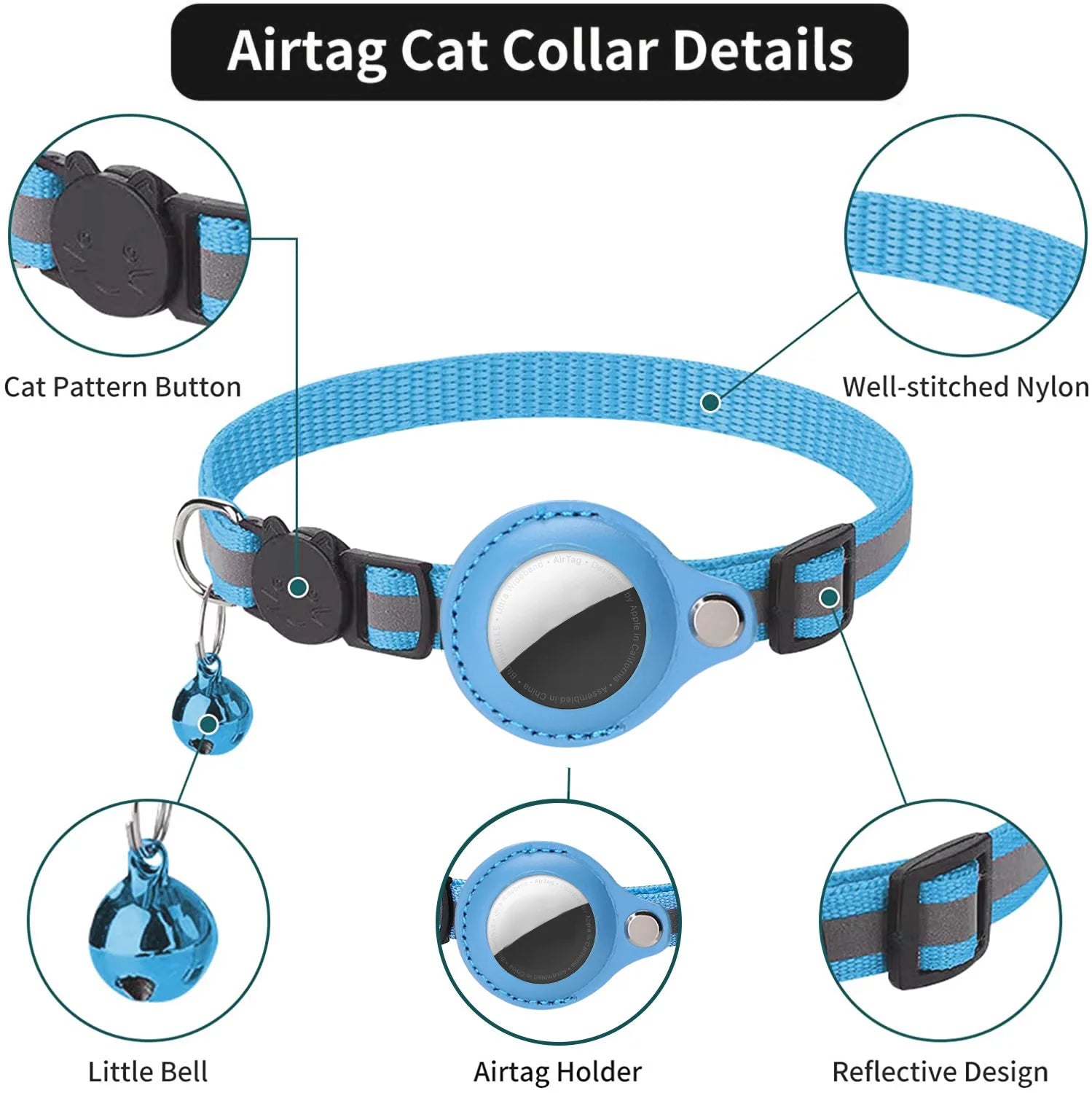 Collier Réfléchissant Pawfect™ avec Support pour AirTag